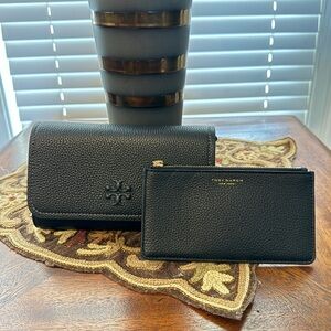 Tory Burch Black Crossbody Purse and Card Holder